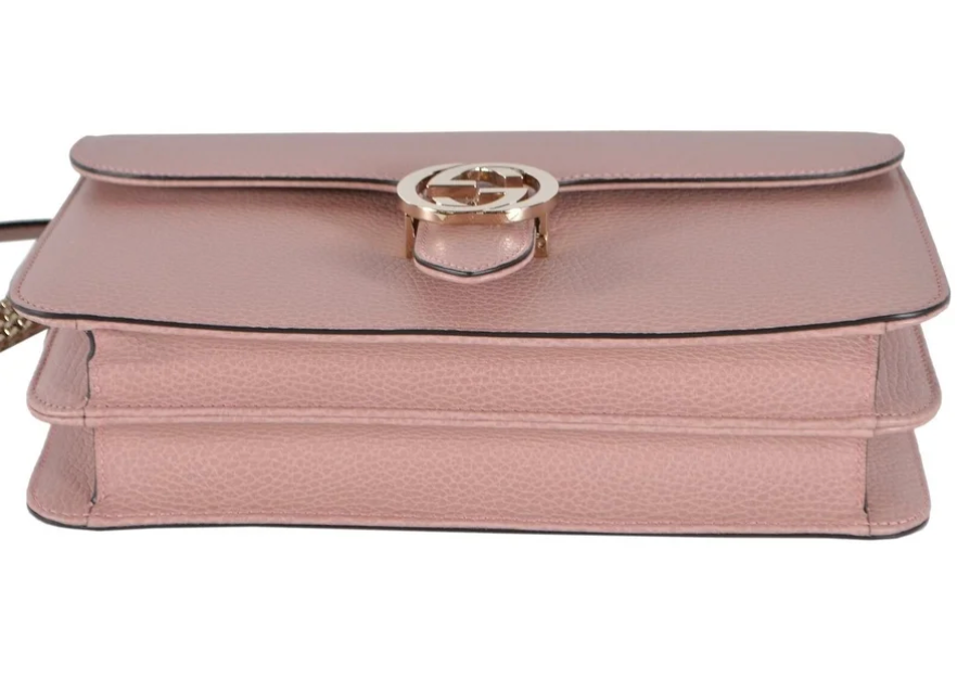 GUCCI Soft Pink Dollar Calfskin Medium Interlocking G Shoulder Bag - The  Purse Ladies