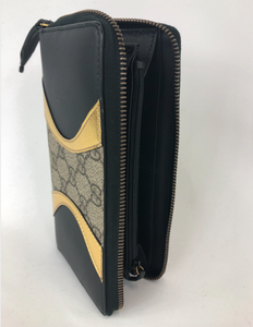 Gucci GG Supreme Tri Print Wallet in Gold and Black