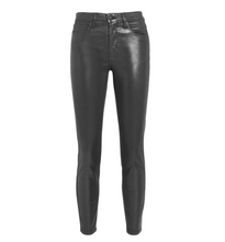 Load image into Gallery viewer, L&#39;AGENCE BRAND IS USA BASED AND MADE.  Show your patriotic flare for fashion in these ultra soft lambskin black leather pants. This model is called the &quot;Adelaide.&quot;