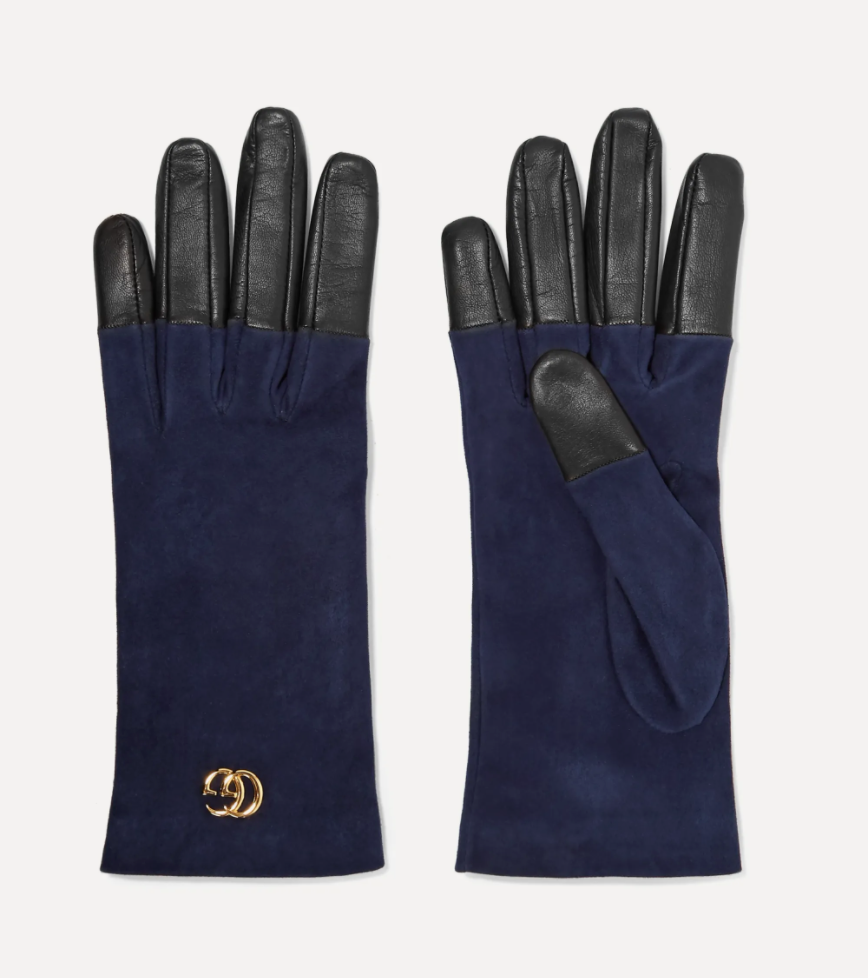 New GUCCI leather unisex gloves L’aveugle Par Amour (Blind For Love) Black  Sz 9