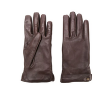 Load image into Gallery viewer, Gucci Bee Embellished Leather Gloves In Brown