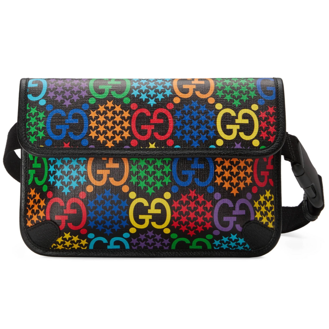 Gucci GG Monogram Psychedelic Belt Bag in Black