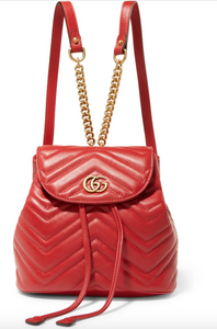 Gucci Marmont Quilted Leather Backpack in Red