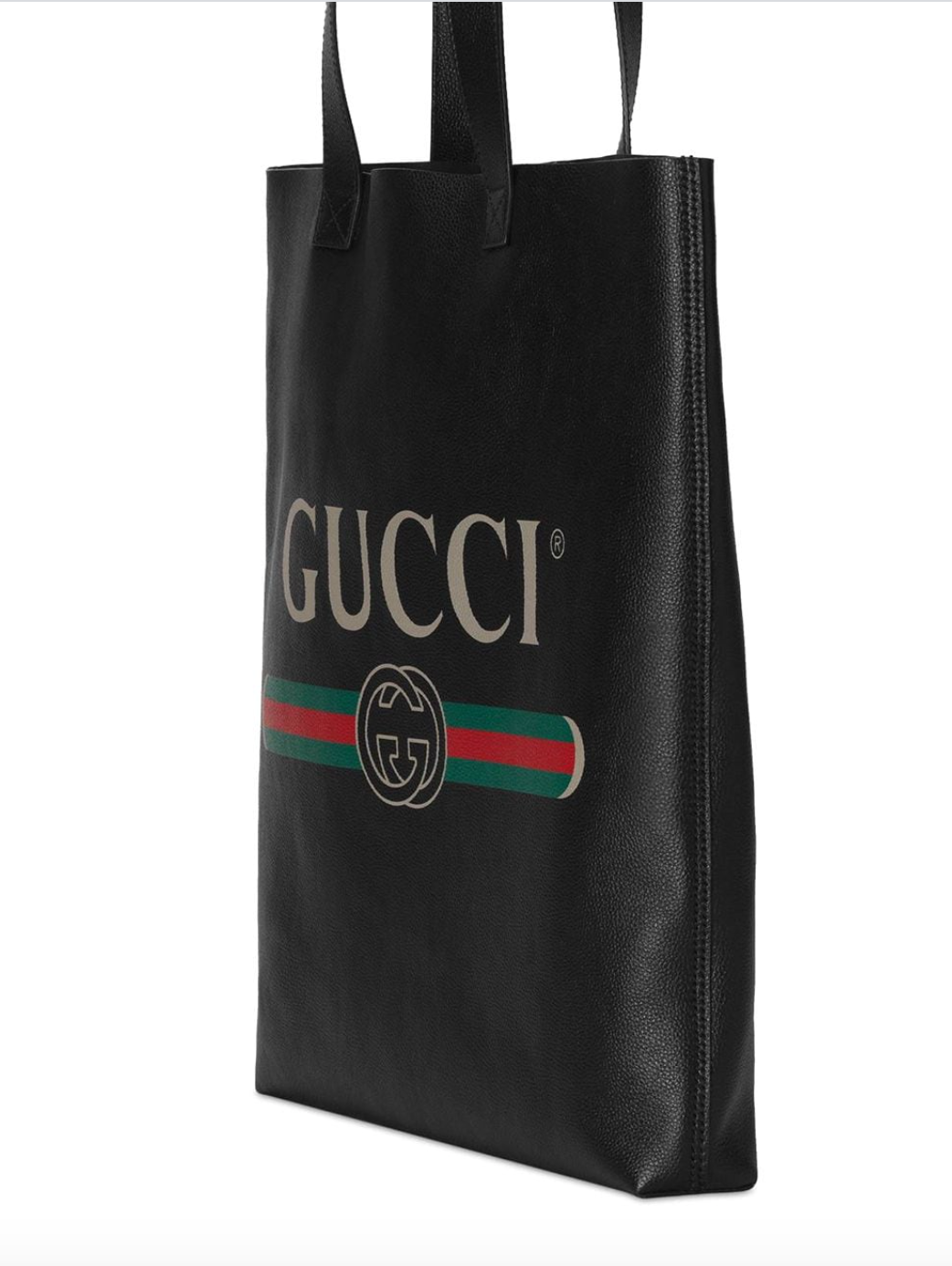 Black Printed Gucci Tote Bag Dobul Gg Logo