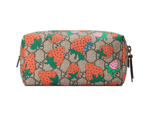 Load image into Gallery viewer, Gucci GG Canvas Cosmetic Case in Strawberry Print