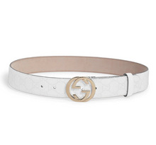 Load image into Gallery viewer, Gucci Interlocking GG Leather Belt In Mystic White