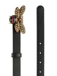 Gucci Queen Margaret Leather Belt in Black