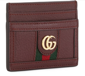 Gucci Ophidia GG Leather Cardholder in Burgundy