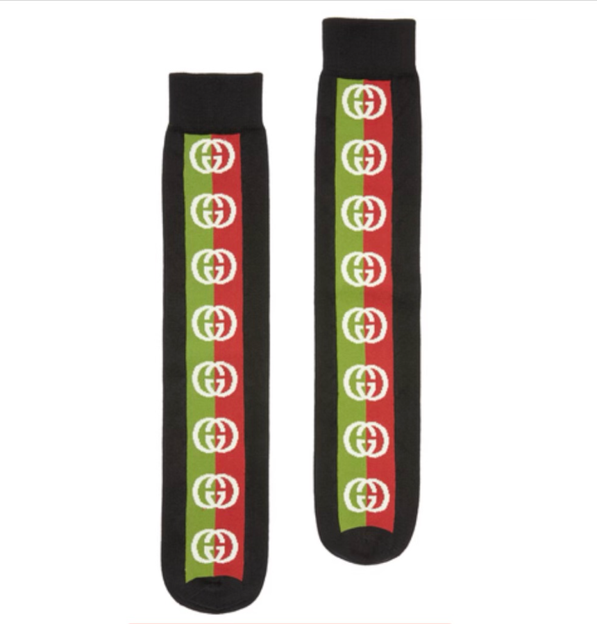 Gucci Socks with Interlocking G Stripe In Black