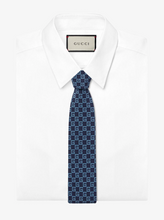 Load image into Gallery viewer, Gucci G Square Silk Tie in Sapphire Blue