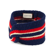 Load image into Gallery viewer, Gucci Wool Blend Twist Headband In Navy and Red