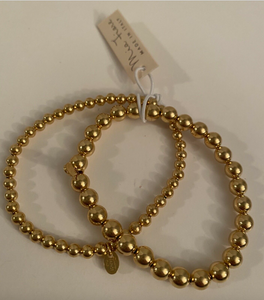 Mia Fiore Set of 2 Elastic Bracelets in 18K Gold plated Bronze