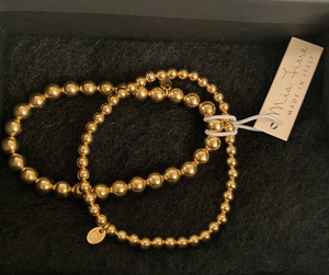 Mia Fiore Set of 2 Elastic Bracelets in 18K Gold plated Bronze