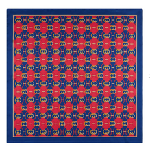 Load image into Gallery viewer, Gucci GG Waves Rhombus Silk Scarf in Navy