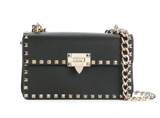 Valentino Garavani Rockstud Small Shoulder Bag in Black