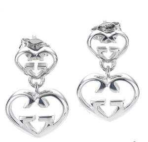 Gucci Love Britt G Heart Earrings in Silver