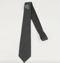 Load image into Gallery viewer, Gucci Green Embroidered Tiger Head Tie in Anthracite
