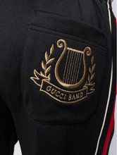 Load image into Gallery viewer, Gucci Side Stripe Track Shorts with Lyre in Black