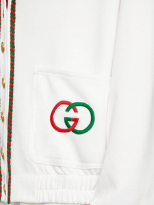 Gucci GG Technical Jersey Cardigan in White
