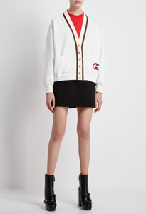Gucci GG Technical Jersey Cardigan in White
