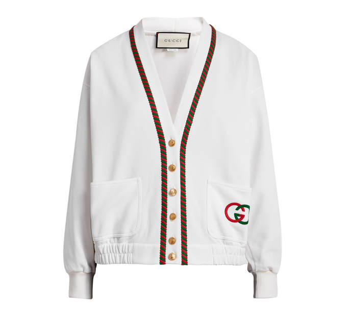 Gucci GG Technical Jersey Cardigan in White