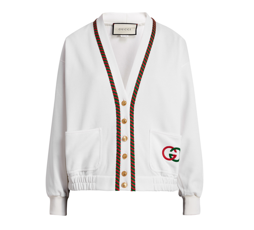White 2025 jersey cardigan