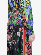 Load image into Gallery viewer, Gucci Garden Silk Bi-material Harem Trousers in Green