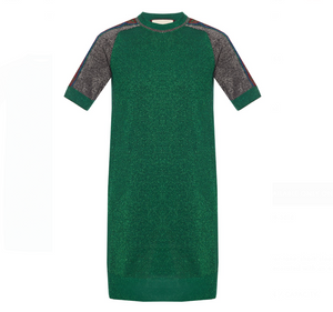 Gucci Metallic T-shirt Dress in Green