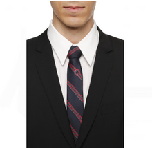 Load image into Gallery viewer, Gucci Roy Silk Stripe and Circle GG Tie in Midnight Blue