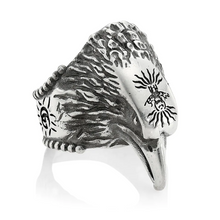 Load image into Gallery viewer, Gucci Anger Forest Eagle Head Ring In Sterling Silver