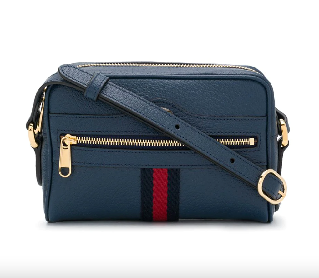 Gucci Ophidia Leather Mini Crossbody Bag in Blue Agate –