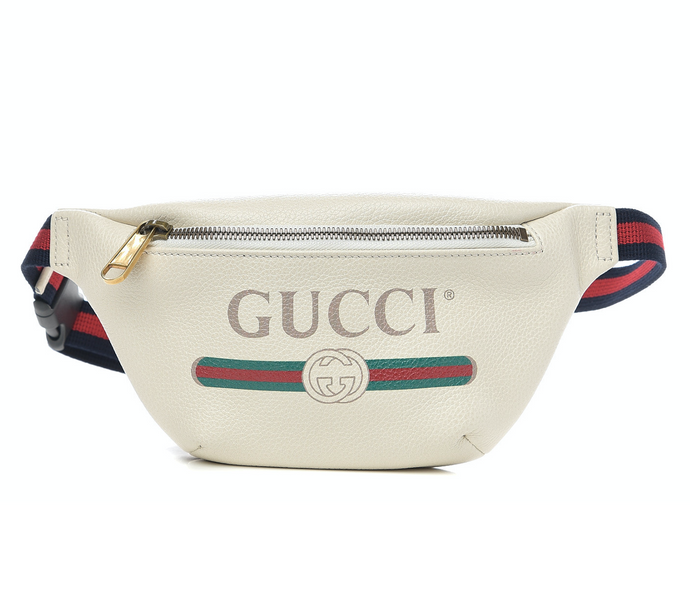 Gucci Logo Belt Bag in White Leather