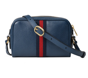 Gucci Ophidia Leather Mini Crossbody Bag in Blue Agate
