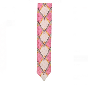 Gucci Snake and Rhombus Print Neck Bow in Pink
