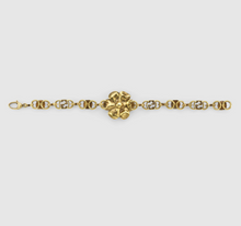 Load image into Gallery viewer, Gucci Metal Floral Bracelet in Aged Gold