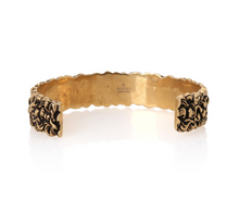 Load image into Gallery viewer, Gucci Lionhead Mane Cuff Bracelet in Antique Gold