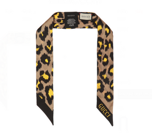 Gucci Silk Neck Bow in Leopard Print