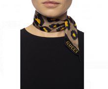Load image into Gallery viewer, Gucci Silk Neck Bow in Leopard Print