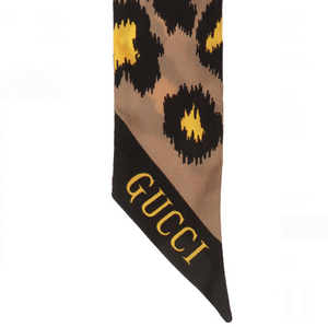 Gucci Silk Neck Bow in Leopard Print