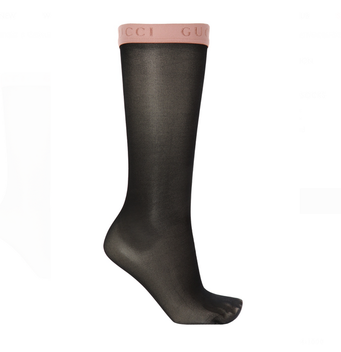 Gucci Mesh Calf Socks in Black