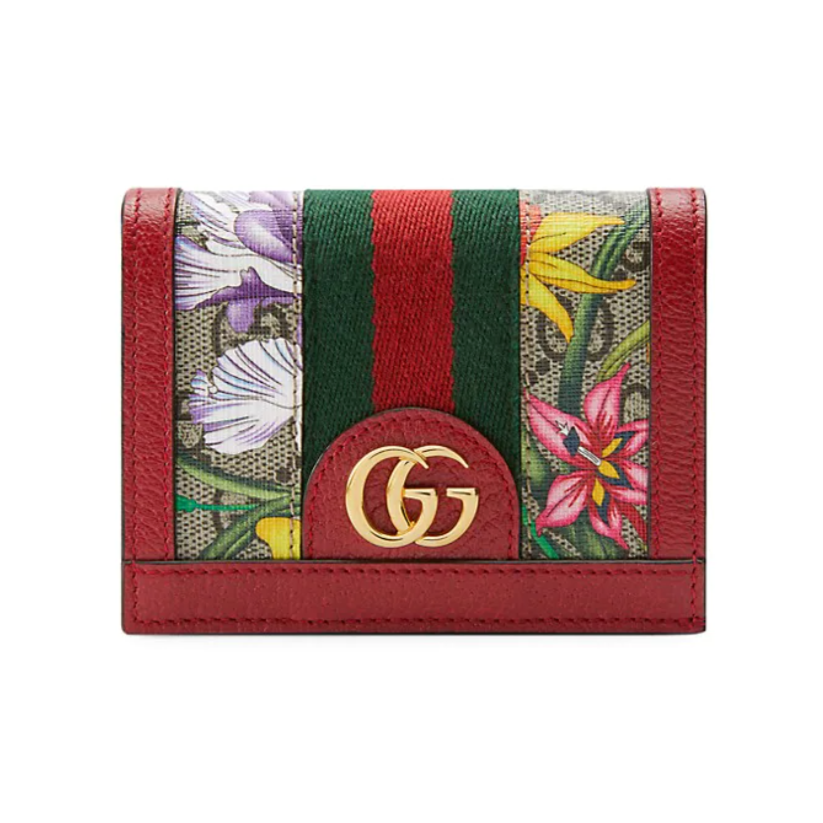 Gucci Ophidia GG Flora Card Case Wallet in Red –