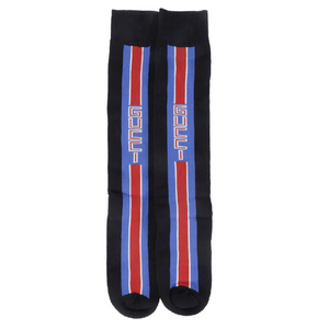 Gucci Lostoron Logo Striped Cotton Blend Socks In Blue