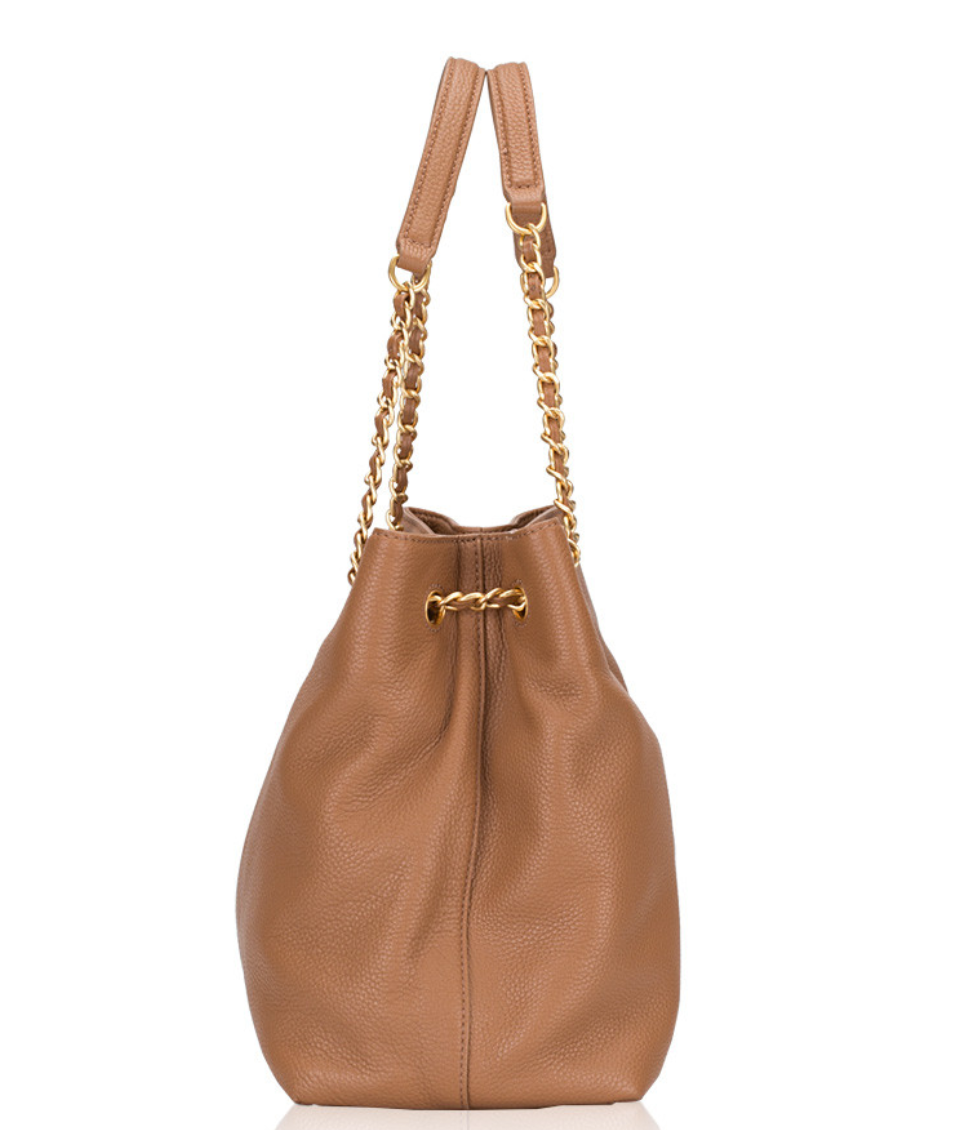 Tory Burch Britten Triple Compartment Tote in Bark