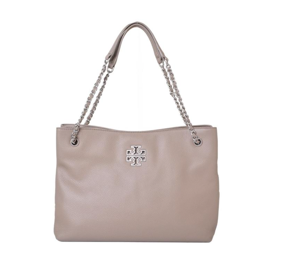Tory Burch Britten Triple Compartment Tote in French Gray