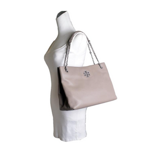 Tory Burch Britten Triple Compartment Tote in French Gray