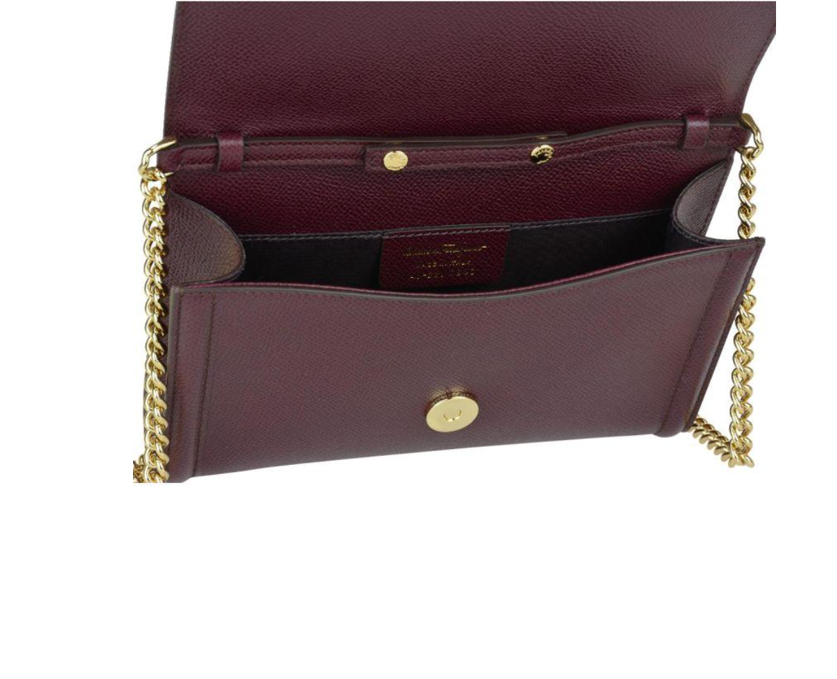 Salvatore Ferragamo Fiocco Vara Mini Bag in Wine