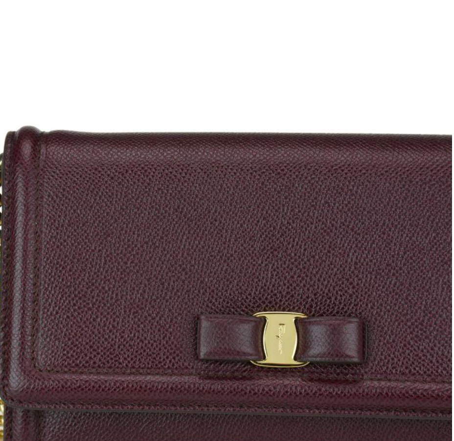 Salvatore Ferragamo Fiocco Vara Mini Bag in Wine
