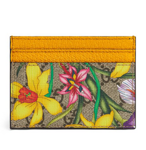 Gucci Ophidia GG Floral Card Case in Yellow