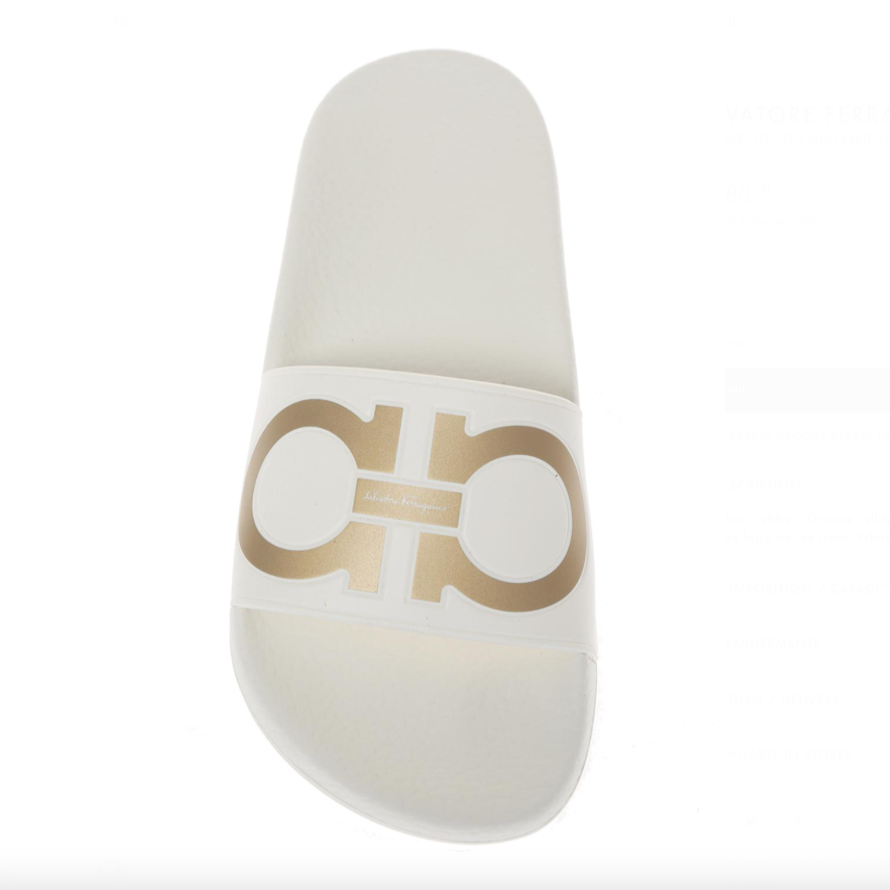 Salvatore Ferragamo Groove Slide in Bianco