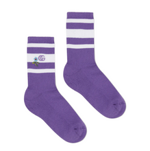Load image into Gallery viewer, Gucci Embroidered Flower and Logo Socks in Purple